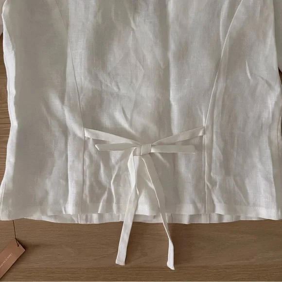 REFORMATION - MIRIAM LINEN TOP - WHITE - SIZE 8 - Picture 7 of 10
